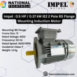 Impel 0.5 HP IE2 2 Pole B5 Flange Mounted Induction Motor